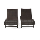 Kauai Modern Style Wicker Chaise Lounge - Brown Multi