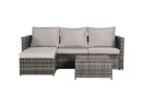 2 Pieces Patio Furniture Set with Woven Sectional and Ottoman