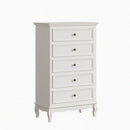 5 Drawer Tall Wide Chest Of Drawers - White by HouseOfZazla