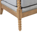 Arm Chair With Open Back Spindle Design, Padded Armrests by Unique Piece Furniture