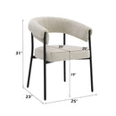 Jirina - Chenille Arm Chair (Set of 2) - Beige & Black by Unique Piece Furniture