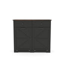 Double Tilt Out Trash Cabinet With Hideaway Drawer And Barn Door Style by HouseOfZazla