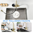 3 In 1 Kitchen Faucet With Press Type Glass Rinser, High Arc Pull Down Sprayer
