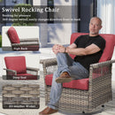 2 Piece Swivel Rocker Patio Chairs Set with Thick Cushions