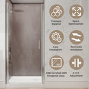 34 In. to 36 In. x 72 In. Semi-Frameless Pivot Shower Door by HouseOfZazla