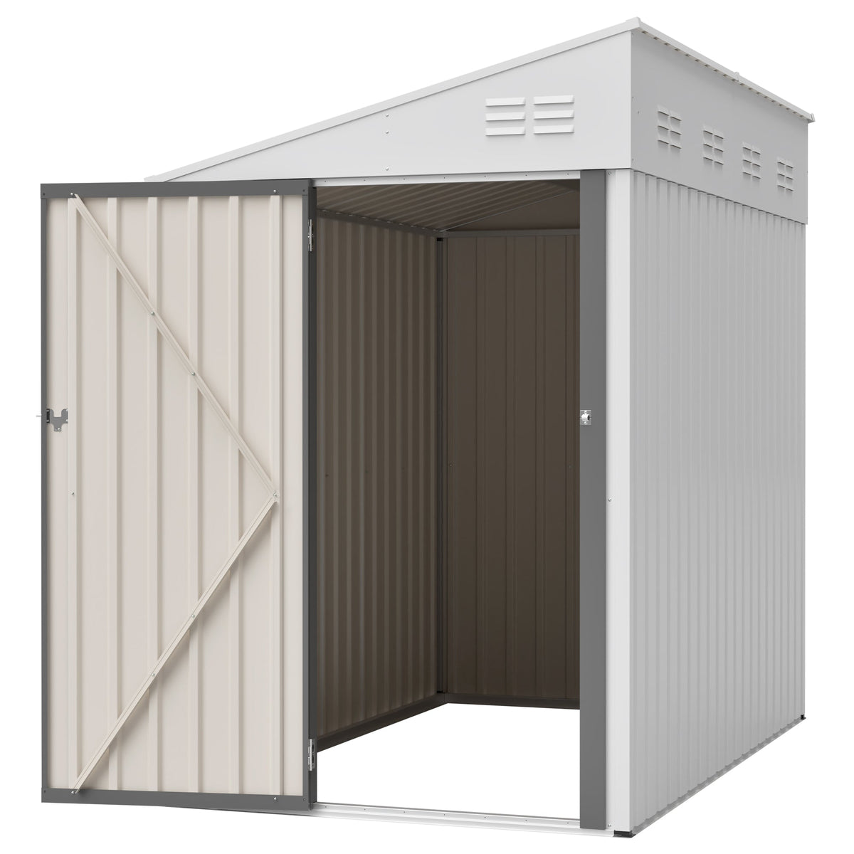 White 4' x 7' Lean-To Storage Shed, photo 7 of 10