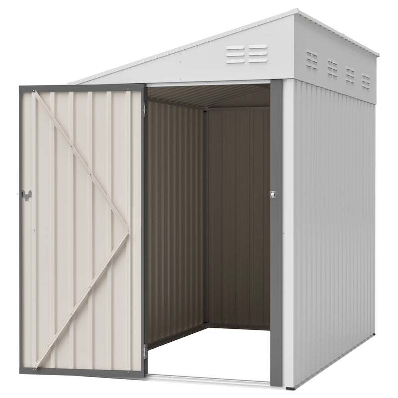 White 4' x 7' Lean-To Storage Shed, photo 7 of 10