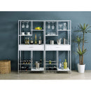 Draper - 5 Shelf LED Wine Cabinet With Pull Out Drawer - Gloss White by HouseOfZazla
