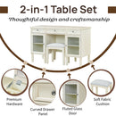 Multi Functional 2 In 1 Vanity Desk With Flip Top Mirror Material - White Oak by HouseOfZazla