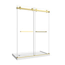 55"-60" W x 76" H Brushed Frameless Shower Door by HouseOfZazla