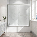 55-60" W x 60" H Brushed Nickel Double Bypass Sliding Shower Door by HouseOfZazla
