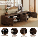 TV Stand For TVs Up To 85", Entertainment Center, Cable Management, Push Openers, Soft Closing Hinges & Adjustable Shelves - Dark Brown by HouseOfZazla