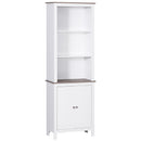 69" Freestanding Storage Cabinet, Bathroom Linen Tower, Kitchen Cupboard, Buffet Cabinet, Bookcase with Double Door 3-Tier Shelf for Home Office, White