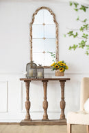 Large & Framed Wall Mirror, Arched Mirror With Decorative Window Look For Living Room - Cream by Unique Piece Furniture