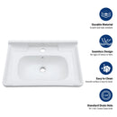 Wall Mounted Rectangular Bathroom Sink With Towel Bar & Overflow - White by HouseOfZazla