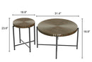 Coffee And End Table Set Waterproof Cover, Distressed Cylindrical Design, Legs Classic Rustic Charm (Set of 2) by HouseOfZazla