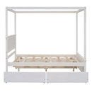 Canopy Platform Bed With Drawers, Support Slats, No Box Spring Needed by HouseOfZazla