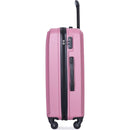 3 Piece Luggage Sets ABS Lightweight Suitcase with Two Hooks, Spinner Wheels, TSA Lock, (20/24/28), Pink