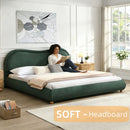 Upholstered Platform Bed Frame With Curved Headboard by HouseOfZazla