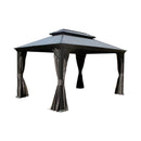 12'x16' Hardtop Gazebo with Resin Roof and Drainage Gutters by HouseOfZazla