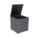 8 Piece Patio Sectional Wicker Rattan Outdoor Furniture Sof Set With One Storage Box Under Seat And Cushion Box - Gray / Black by HouseOfZazla