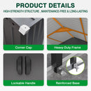 12x25 FT Galvanized Steel Carport with Shelter and Shed