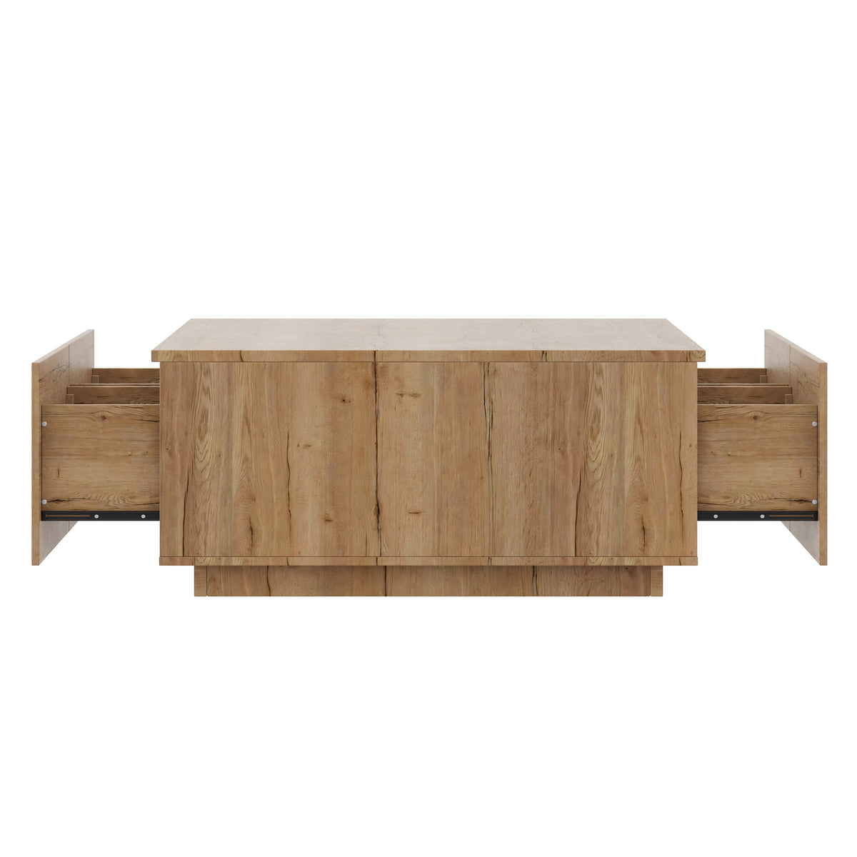 33.25-Inch Square Coffee Table with 4 Drawers, Natural, photo 10 of 10