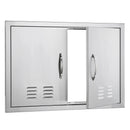 BBQ Access Door, 30W x 21H Inch Double Stainless Steel Outdoor Kitchen Door by HouseOfZazla