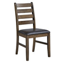 Damica - Side Chair (Set of 2) - Brown Synthetic Leather & Walnut by Unique Piece Furniture