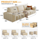 Combination Sofa Three Seats Cat Scratch Material High and Low Armrest Design Bacta Style beige