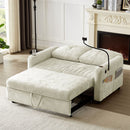 Modern Loveseat Pull Out Sofa Bed With Adjustable Backrest, Two Cup Holders, A Phone Holder, Three Charging Ports And Side Storage Pockets For Living Room by HouseOfZazla