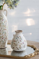 6.7x6.7x7.7' Round Ceramic Accent Vase with Multi-Colored Floral Motifs by HouseOfZazla