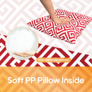 2 Pack Outdoor Throw Pillows - Waterproof & Fade-Resistant (18x18 Inch, Red) by HouseOfZazla