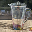 Rainbow Design Unbreakable Plastic Water Pitcher With Lid And Spout, 2.5 Quarts - Clear by HouseOfZazla