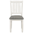 7-Piece Dining Table Set Wood Dining Table and 6 Upholstered Chairs with Shaped Legs for Dining Room/Living Room Furniture (Gray+White)