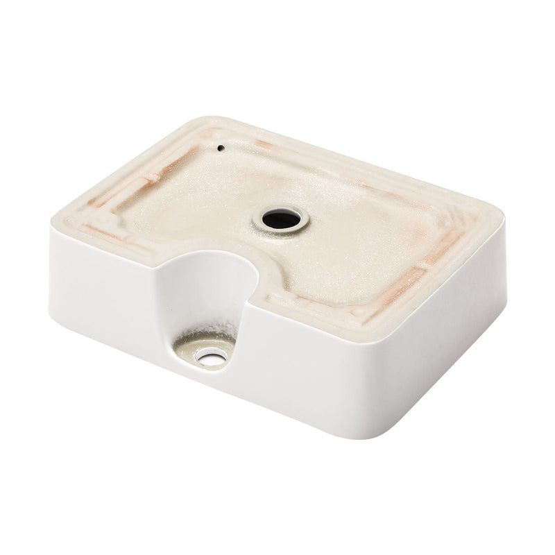 Rectangular Vessel Sink With Faucet & Drain - White / Black, photo 6 of 14