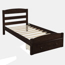 Platform Bed Frame With Storage Drawer And Wood Slat Support No Box Spring Needed by HouseOfZazla