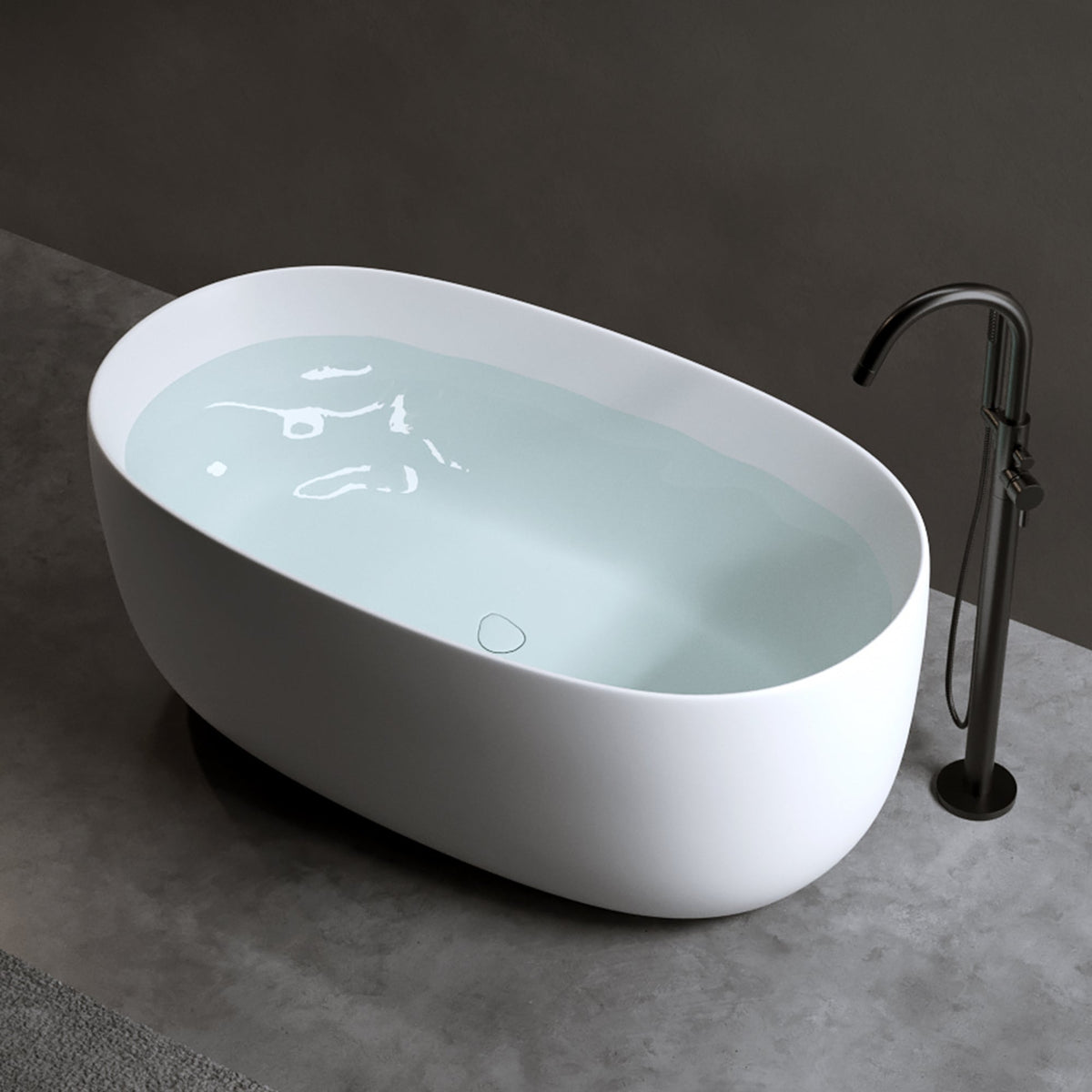 47'' Independent Solid Surface Resin Stone Bathtub, photo 4 of 10