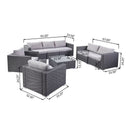 7 Person Outdoor Seating Group With Cushions - Gray / Silver by HouseOfZazla