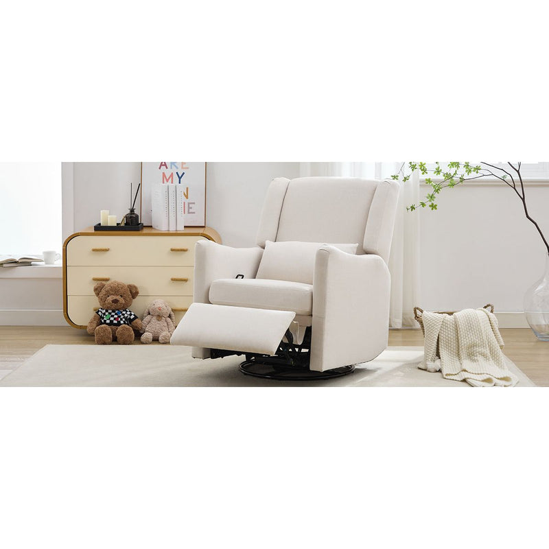 29.5'' Wide Wingback Swivel Rocker Recliner Chair, Glider Rocker Recliner, Rocking Chair Nursery for Living Room Bedroom Apartment,Linen,Beige