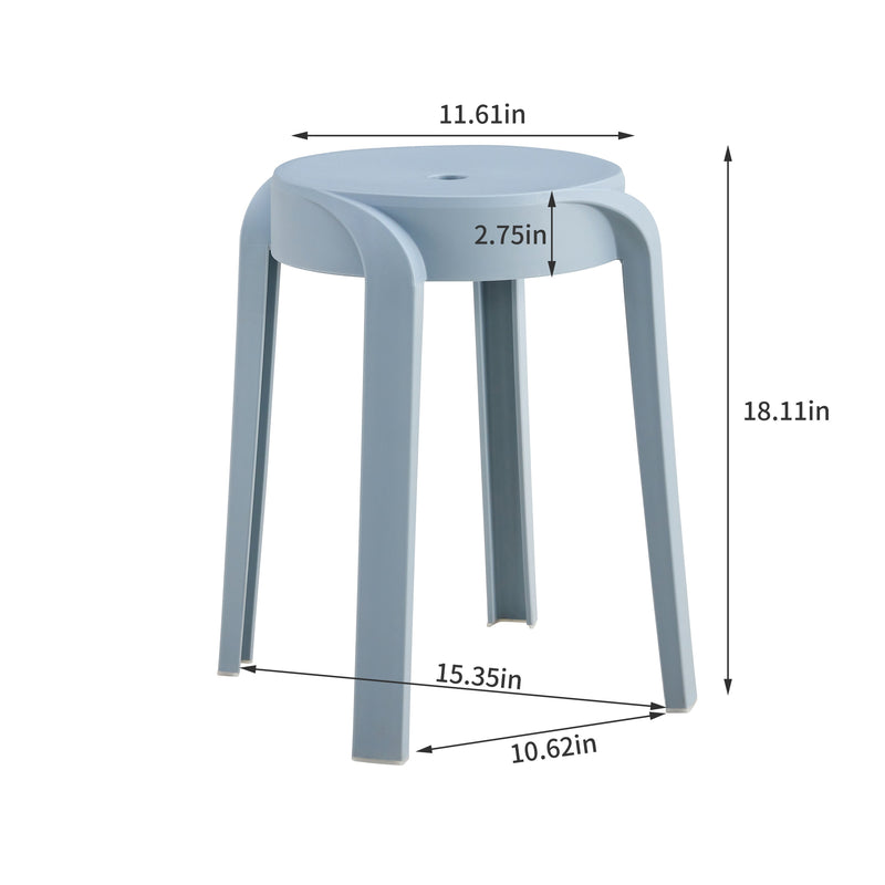 6 Pack Stackable Classroom Stools Plastic Stools Nesting Stools Colorful Round Stools Indoor Outdoor Flexible Seating Decorative Stools Chairs for Home Office School Classroom blue