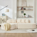 110.2'' Curved Sectional Sofa with 5 Pillows - Ivory