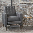 Macedonia - Mid Century Modern Button Tufted Fabric Recliner - Slate by HouseOfZazla