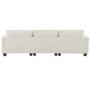 Walker Edison | Modern Cloud Sectional L Shape Couch w Ottoman