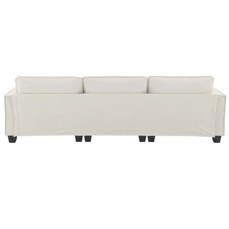 Walker Edison | Modern Cloud Sectional L Shape Couch w Ottoman