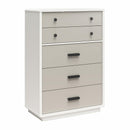 Valencia - 5 Drawer Dresser - White / Gray by Unique Piece Furniture