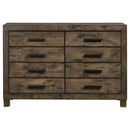 Bren - 8 Drawer Dresser With Pull Handles - Rustic