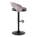 Grotto - Contemporary Adjustable Barstool With Swivel With Rounded T Footrest Elegant Design (Set of 2) by HouseOfZazla