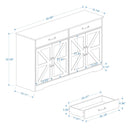 55.91" Large Farmhouse Buffet Cabinet Storage Sideboard with 2 Drawers and 4 Doors for Dining Living Room Kitchen Cupboard-White
