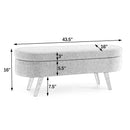 Modern Ottoman Oval Storage Bench With Rubber Wood Legs by Unique Piece Furniture